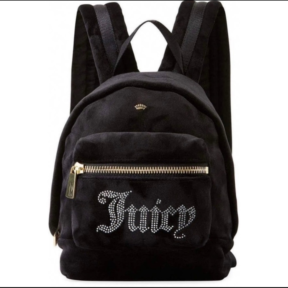 Juicy Couture Black Label Mini Backpack Black Soft Suede Princess